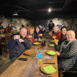 The group anicipating lunch