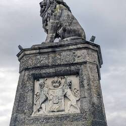 The Bavarian lion guarding the harbor