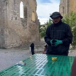 Romano from New Mexico singing for us at the ruins
