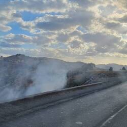 Brennende Müllhalde