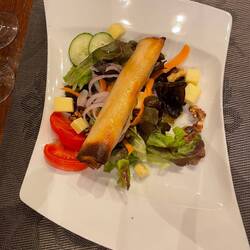 Goats cheese pastry & salad