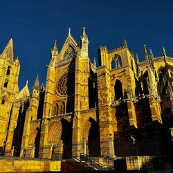 The cathedral in León glowed in this morning's light.
