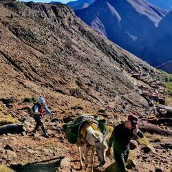 We started from the village down there!