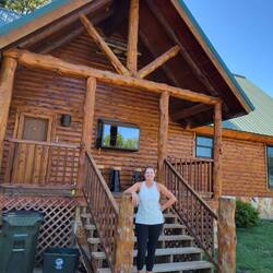 Shari at the cabin