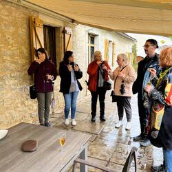 Sampling the truffles with butter on toast - delicious