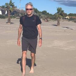 Sand, sun - one happy guy