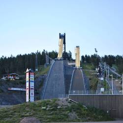 In Falun haben wir direkt an der Schanze übernachtet