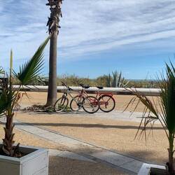 Our bikes & us taking a break before heading back to the Cap