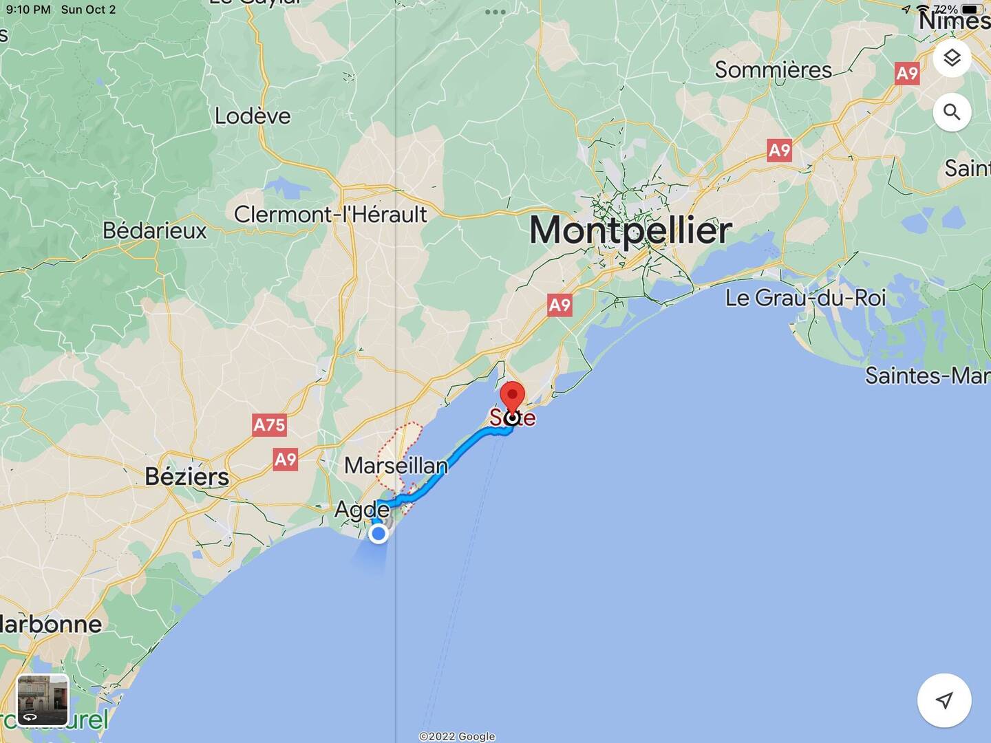 Easy, lovely bike path from the Cap to Séte - once you find it