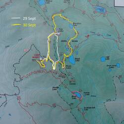 Map of area and hike loops did yesterday and today