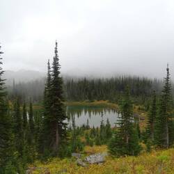 Picnic Lake with Mt Aeneas somewhere behind it in the centre