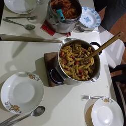 Cooking dinner together :)