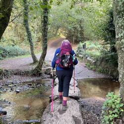 Crossing a stone bridge