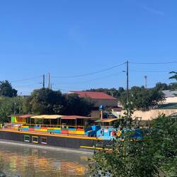 Colourful boats along the Canal