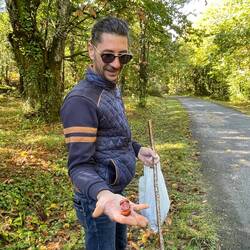 Jerome loves to collect walnuts, seeds and chestnuts - he is quite the forager