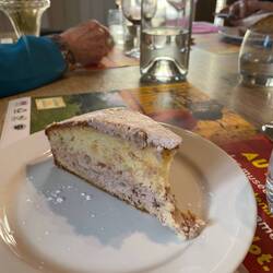 Pear and chocolate gateaux