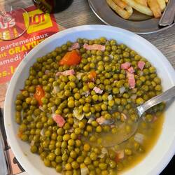 Peas and lardons