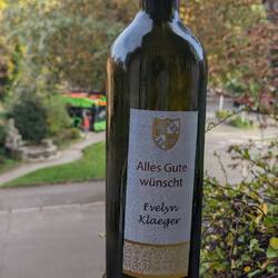 Best wishes, indeed. Our hostess at our apartment gave us this bottle of her wine.