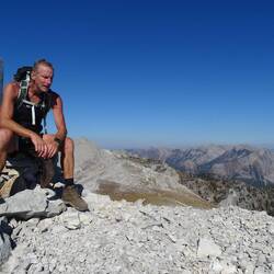 Relief and exhaustion at the summit of Mt Proctor