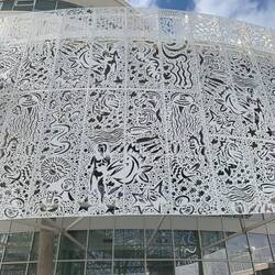 Closer look at the metal exterior - sea creatures