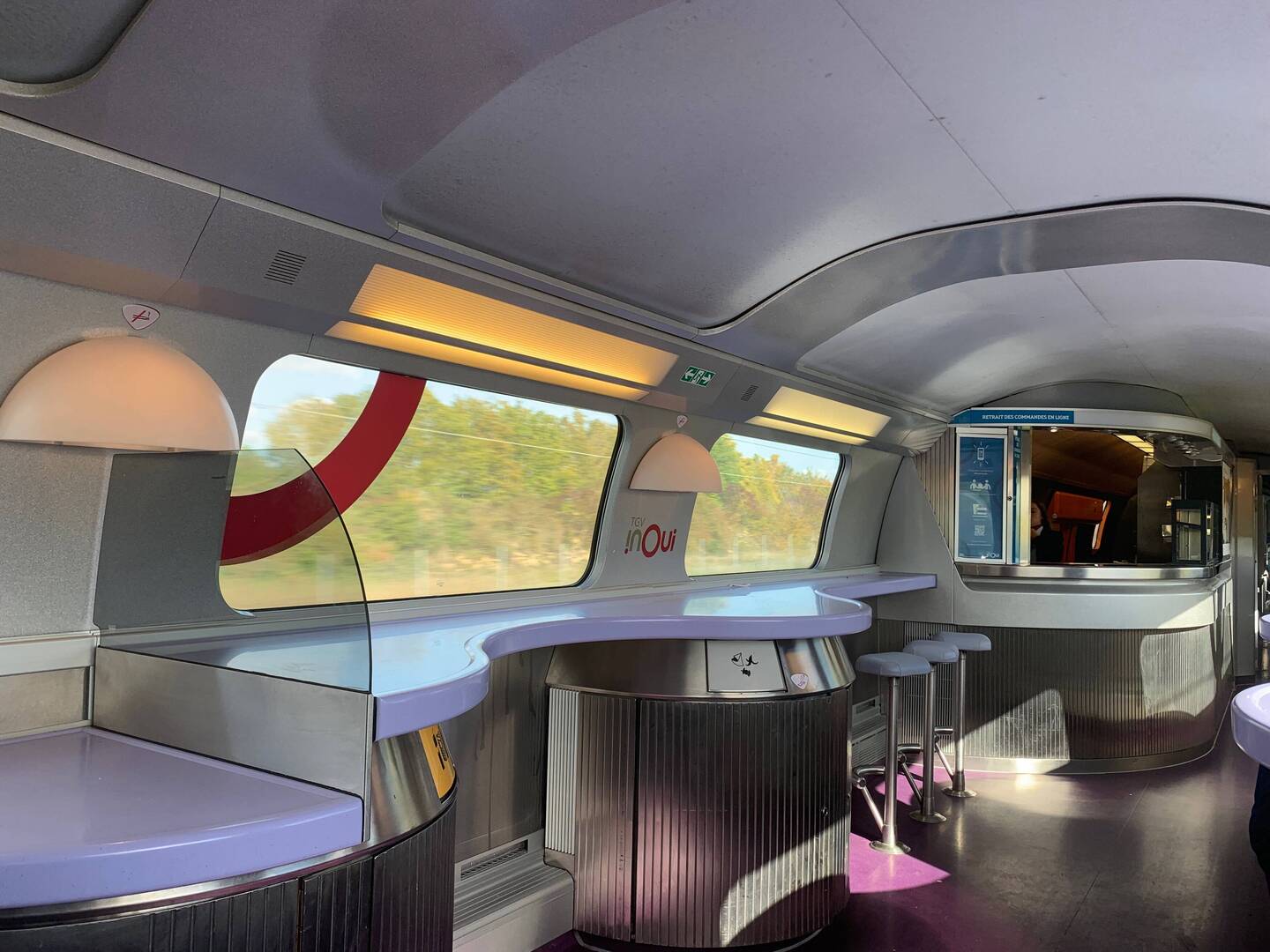 Restaurant car on the TGV train - not bad