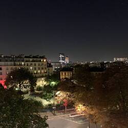 Night view from our window at Hôtel Le 209