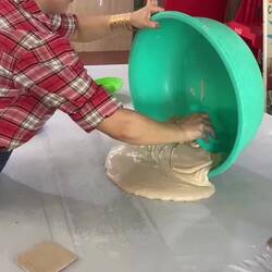 Preparing coconut candy