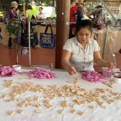 Wraping candy in edible rice paper and then a covering
