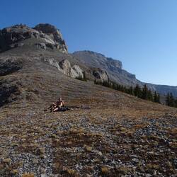 Lunch spot. The peak in the middle is where we heading
