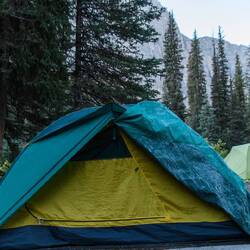 Our tent was covered in frost / Unser Zelt war mit Frost bedeckt :(