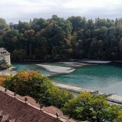 Blick von der Münster-Plattform auf die Aare