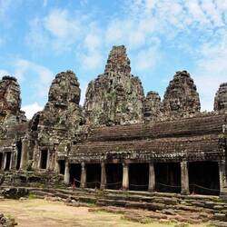 The many giant faces at Bayon Temple.