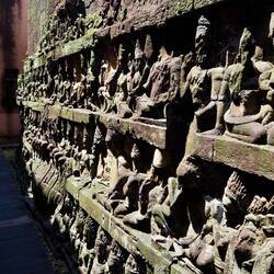 A structure with many reliefs adjacent to the Terrace of the Elephants.