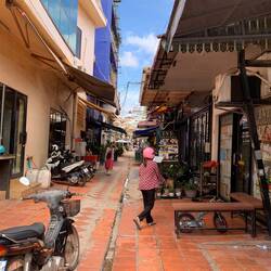 An alleyway in the touristy area.