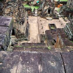Looking down the steep steps at Pre Rup.