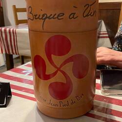 Basque flag on the wine cooler