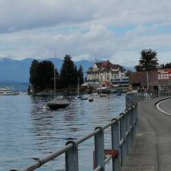 Auf der Seestraße kurz vor Gunten