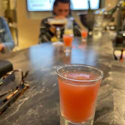 The rest of us had the rhubarb shot!