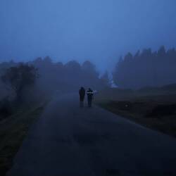 I walked behind or in front of these two Spanish pilgrims for the first hour today.