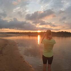 Sonnenuntergang über dem Amazonas