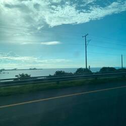 Første havudsigt på turen