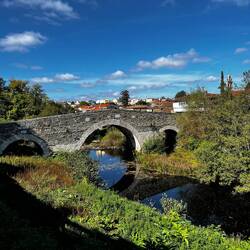 The bridge crossing into our destination, Melide, was a welcome sight.