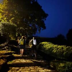 Leaving Rectoral de Lestedo in the early morning darkness.