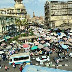 Crazy traffic in a market!