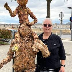 Danielle with some interesting artwork