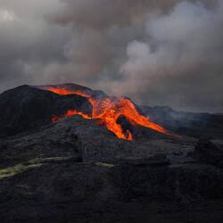 Vulcano Fagradalsfjall, penisola di Reykjanes. Islanda, 2021