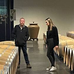 Ian and Jade discussing finer points of wine making