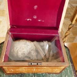 Bones of a 6th-century monk in the Church of John the Baptist