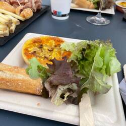Vegetable tart and salad