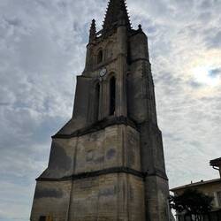 The bell tower which sits on top of the church
